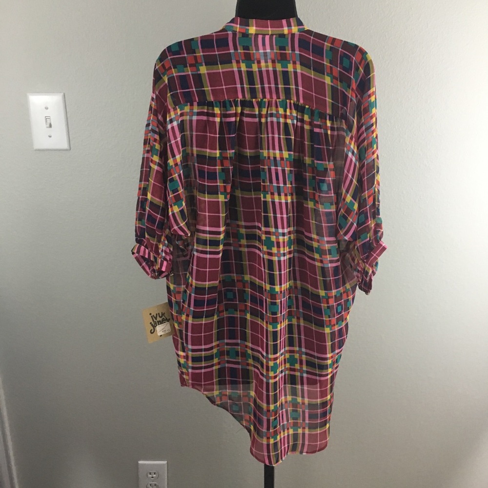 Ivy Jane Plaid Dolman Sleeve Tunic - Picture 5 of 8